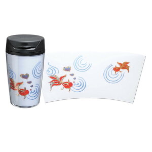 【LINEお友達登録で5%OFF】 水筒 タンブラー 漆芸 白 350ml 金魚ラメ アウトドア 水筒 タンブラー 登山 山登り 父の日 母の日 敬老の日 和風 和柄 漆器 蒔絵 記念品 内祝 海外土産 日本土産 プレ