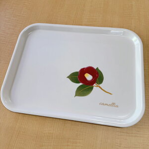 【27日9:59までP+2倍と最大2000円OFF】 蒔絵 ノンスリップ トレー 椿 つばき お盆 トレー トレイ 滑り止め すべり止め 和柄 花