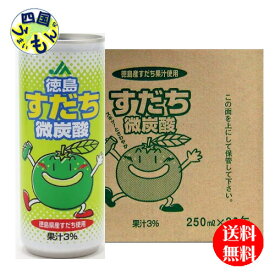 【3ケース送料無料】 JA徳島 徳島すだち 微炭酸 250ml×30本入 3ケース 90本