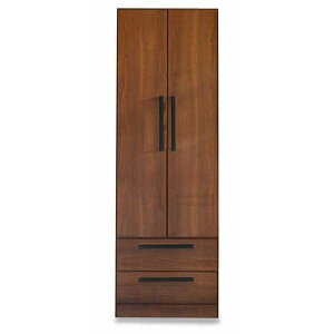 ワードローブ おしゃれ 収納 北欧 衣類 クローゼット タンス ハンガーラック 洋服タンス ナット 60 ウエンジ/取手BK 奥行56cmタイプ(配送員設置)