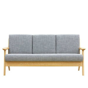 【浜本工芸】3人掛けソファ S-3904(167) 布Aタイプ クレオGR/NA(ナチュラルオーク) (配送員設置)