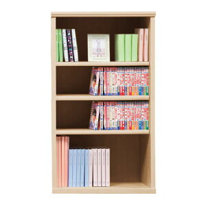 本棚 おしゃれ 収納 棚 ラック コミックラック 家具 書籍 漫画 書棚 オープン SOK72 幅80×高さ110 ナチュナル (配送員設置)