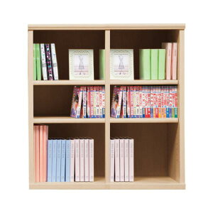 本棚 おしゃれ 収納 棚 ラック コミックラック 家具 書籍 漫画 書棚 オープン SOK72 幅90×高さ100 ナチュナル (配送員設置)