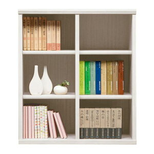 本棚 おしゃれ 収納 棚 ラック コミックラック 家具 書籍 漫画 書棚 オープン SOK72 幅100×高さ100 ホワイト (配送員設置)