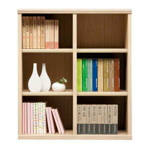 本棚 おしゃれ 収納 棚 ラック コミックラック 家具 書籍 漫画 書棚 オープン SOK72 幅100×高さ100 ナチュナル (配送員設置)