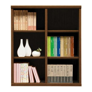 本棚 おしゃれ 収納 棚 ラック コミックラック 家具 書籍 漫画 書棚 オープン SOK72 幅100×高さ100 ブラウン (配送員設置)