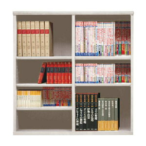 本棚 おしゃれ 収納 棚 ラック 幅110 コミックラック 家具 書籍 漫画 オープン書棚 SOK72 幅110×高さ100 ホワイト (配送員設置)