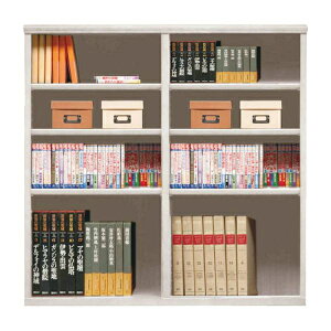 本棚 おしゃれ 収納 棚 ラック 幅110 コミックラック 家具 書籍 漫画 オープン書棚 SOK72 幅110×高さ110 ホワイト (配送員設置)