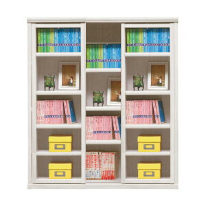 本棚 おしゃれ 収納 棚 ラック コミックラック 家具 書籍 漫画 書棚 スライド SOK72 幅60×高さ110 ホワイト (配送員設置)