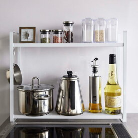 コンロ横ラック2段 タワー ホワイト ブラック 5150 5151【YZ】【241021済】