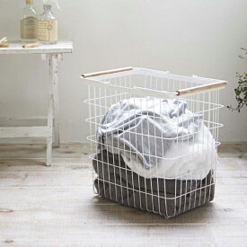 ランドリーバスケット トスカ L ホワイト 山崎実業　【YZ】【●】【リスト済】【241021済】