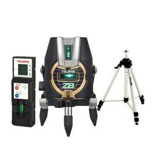 【11/1限定1,000円クーポン配布】タジマデザイン ブルーグリーンレーザー墨出し器(受光器・三脚セット) ZEROB-KJYSET(矩十字・横・地墨)(乾電池タイプ)