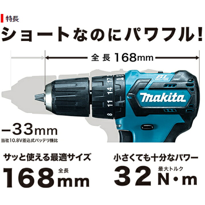 楽天市場】マキタ HP332DSMX 充電式震動ドライバードリル 10.8V(4.0Ah 