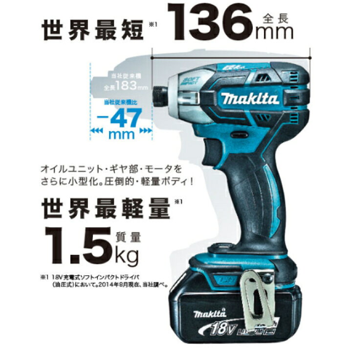 楽天市場】マキタ TS141DRGX 充電式ソフトインパクトドライバ 18V(6.0 