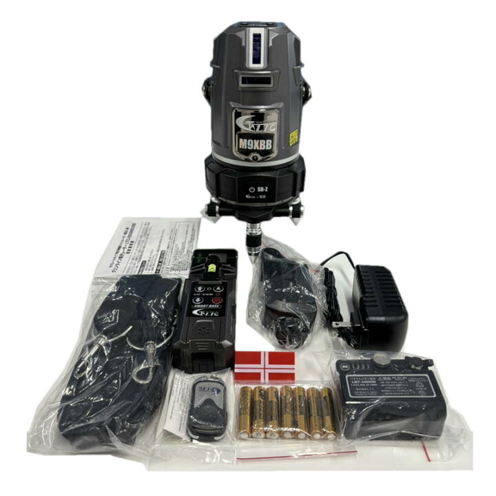 テクノ M9XBB グリーンレーザー 受光器付 バッテリー×1 中古品 