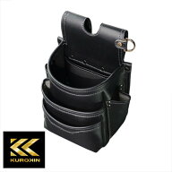 フジ矢 KUROKIN AB-23BG 腰袋3段 Light PU Leather シリーズ 黒金(クロキン) ●