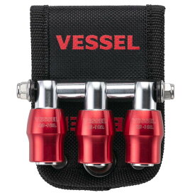 【11日1時59分迄 1,000円クーポン配布】VESSEL(ベッセル) QB-10B3R クイックキャッチャー3連ホルダー 赤/レッド ◇