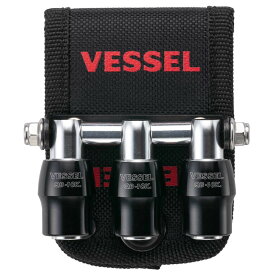【11日1時59分迄 1,000円クーポン配布】VESSEL(ベッセル) QB-10B3K クイックキャッチャー3連ホルダー 黒/ブラック ◇