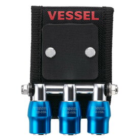 【11日1時59分迄 1,000円クーポン配布】VESSEL(ベッセル) QB-10MB3B クイックキャッチャー3連ホルダー マグネット付 青/ブルー ◇