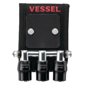 【11日1時59分迄 1,000円クーポン配布】VESSEL(ベッセル) QB-10MB3K クイックキャッチャー3連ホルダー マグネット付 黒/ブラック ◇