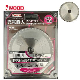 Iwood(アイウッド) 99660 充電職人 軽天材・内装用マルノコチップソー 外径125×厚み1.2×40P (鉄工、金属)【スタッド・全ネジボルト・ランナー】 ◇