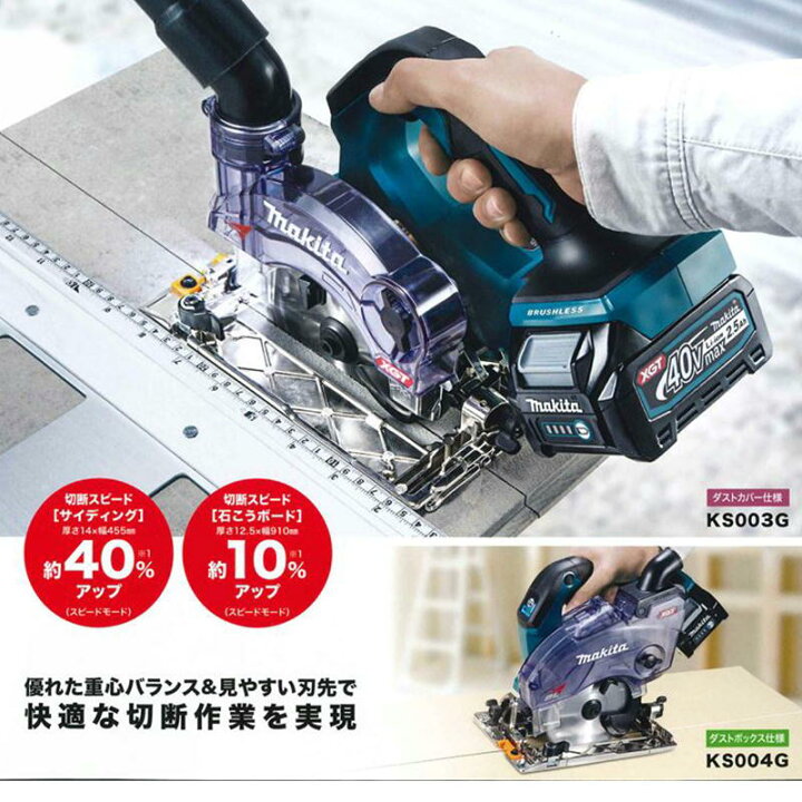 楽天市場】マキタ KS003GRDX 125mm充電式防じんマルノコ 40Vmax セット 