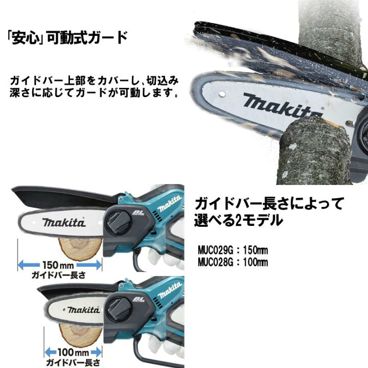 楽天市場】マキタ(makita) MUC029GRD 150mm充電式ハンディソー 40Vmax 