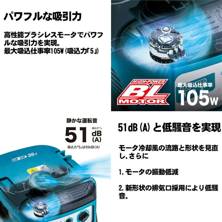 楽天市場】＼上位入賞／ マキタ(makita) VC155DZ 充電式集じん機 36V 