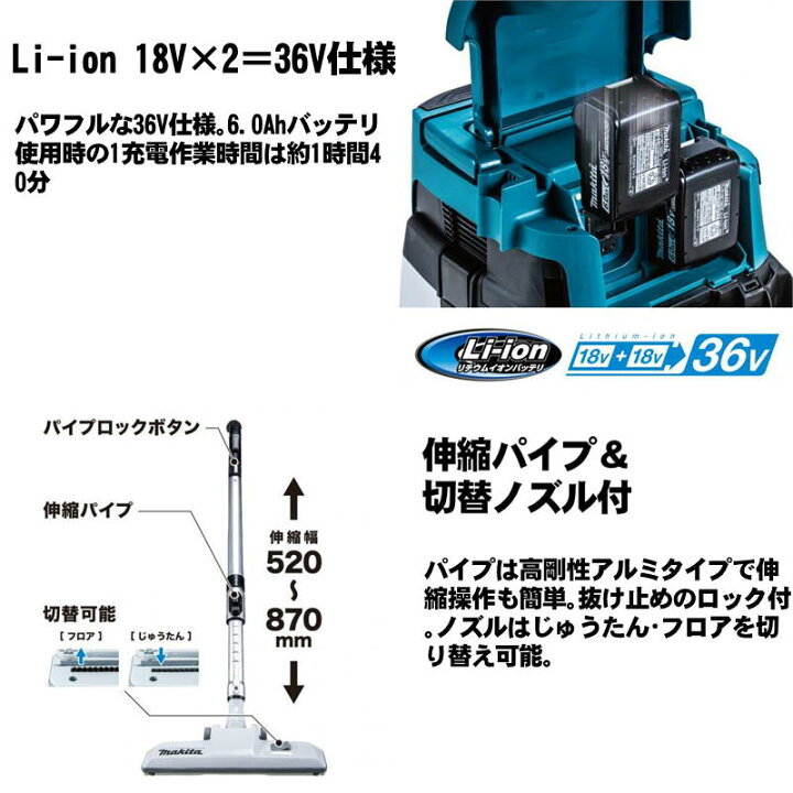 楽天市場】＼楽天ランキング入賞／ マキタ(makita) VC155DZ 充電式集 