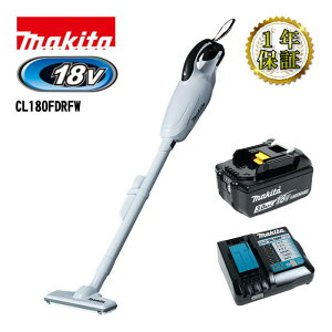 �}�L�^(makita) CL180FDRFW �[�d���N���[�i�[(�|���@) 18V �z���C�g �Z�b�g�i(�{�́EBL1830B×1�E�[�d��) (�J�v�Z�����E�g���K�X�C�b�`) �R�[�h���X