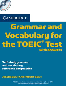 Cambridge Grammar and Vocabulary for TOEIC �^ �P���u���b�W��w�o��(JPT)