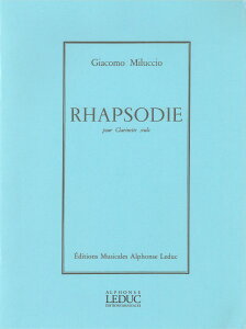 y A Nlbg\  v\fB[ iClarinet Soloj Rhapsodie /Giacomo Miluccio ^ ()e[k