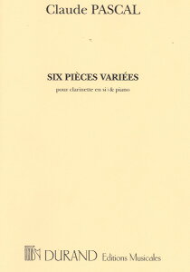 y A Nlbg\ 6̏i iClarinet  Pianoj 6 Pieces Variees /Claude Pascal ^ ()e[k