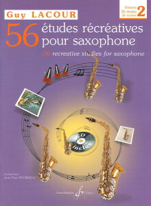 楽譜 輸入 サックスソロ 56の楽しい練習曲 第2巻 (AAC付) (Saxophone) 56 Etudes Recreatives Volume 2 /Guy / (株)テーヌ商会