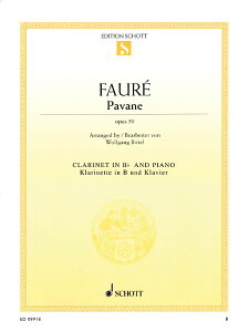�y�� �A�� �N�����l�b�g�\�� �p���@�[�k Op�D 50 Pavane Op. 50 (Clarinet & Piano) /Gabriel Faure �^ (��)�e�[�k����