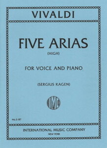 y A 5̃AAW ipj 5 Arias (High Voice & Piano) /Antonio Vivaldi ^ ()e[k