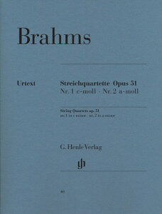 �y�� �A�� ���y�l�d�t ���y�l�d�t�� ��1�� �n�Z�� ��i51-1 / ��2�� �C�Z�� ��i51-2 String Quartets op.51 no. �^ HENLE �w�������T��(P)
