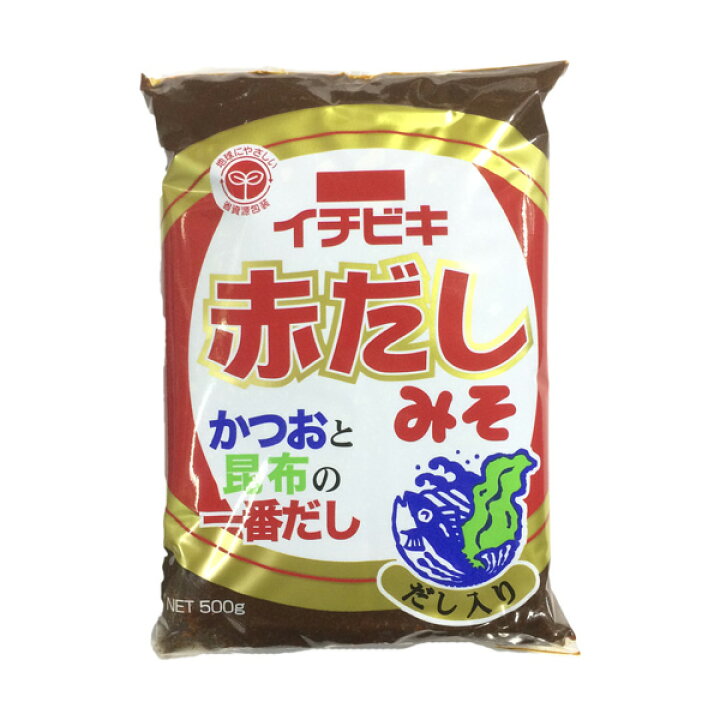 楽天市場 味噌 みそ 味噌汁 赤出し イチビキ だし入り 赤だしみそ 豆みそ 赤みそ 500g ポイント消化 味噌通販店 京都御苑東しま村