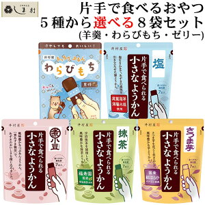 「 片手で食べられる 一口羊羹 わらびもち ゼリー 6種から 選べる 8袋 セット 」 羊羹 ようかん わらびもち 黒糖 抹茶 井村屋 一口サイズ 熱中症対策 塩分補給 つめあわせ 送料無料 プチギフ