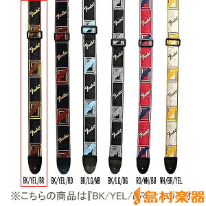 Fender Monogrammed Straps 099-0681-000 �X�g���b�v ���m�O���� [Black/Yellow/Brown] �t�F���_�[ 0990681000