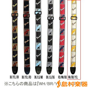 Fender Monogrammed Strap White/Brown/Yellow �X�g���b�v ���m�O���� �t�F���_�[