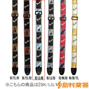 Fender Monogrammed Straps 099-0681-502 Xgbv mO [Black/L.Grey/Blue] tF_[ 0990681502