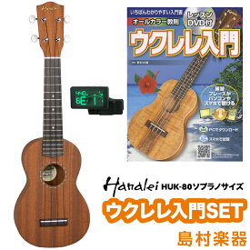 Hanalei HUK-80 エントリーセット ウクレレ 初心者セット 入門セット【ソプラノ】【ギアペグ使用】 ハナレイ 【WEBSHOP限定】