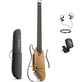 Donner HUSH-I サイレントアコースティックギター 初心者セット イヤホン対応 集合住宅対応 夜間練習 ケース/イヤホン/チューナー/ピック/ストラップ付属 エレアコ ドナー 【レビューでギター曲集プレゼント】
