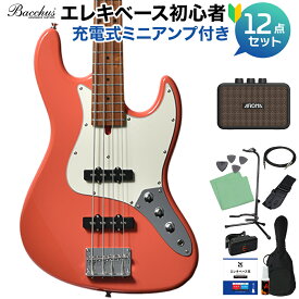 Bacchus WJB-1DX RSM/M 選べるアンプ初心者セット エレキベース ジャズベースタイプ ユニバースシリーズ バッカス