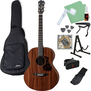 James J-100A アコースティックギター初心者セット/単品 ギグケース付き 小ぶりなボディ 細めなネック 弾きやすさの調整可能(アジャスタブルサドル) ジェームス