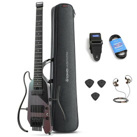 Donner HUSH-X Pro ヘッドレスギター コンパクトエレキギター エフェクト／アンプシミュレーション内蔵 イヤホン出力対応 USB充電 Bluetooth搭載 ドナー