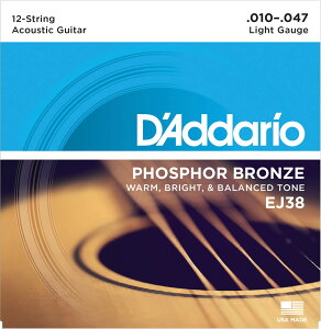 D'Addario EJ38 tHXt@[uY 10-47 12-String Cg __I 12AR[XeBbNM^[