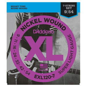 D'Addario EXL120/7 09-54 7-String スーパーライト ダダリオ 7弦エレキギター弦