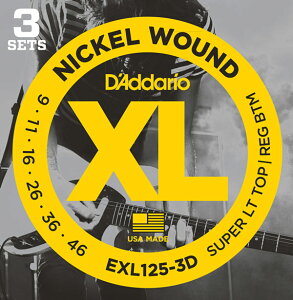 D'Addario EXL125/3D 9-46 X[p[CggbvM[{g 3Zbg __I GLM^[ 3pbN